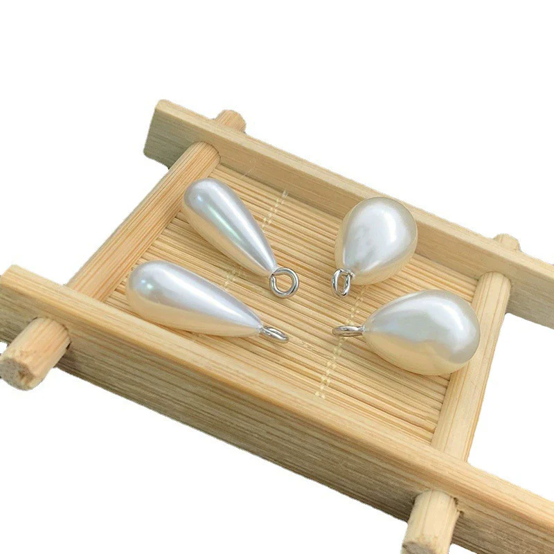 Plastic Resin Pearl Water Drop Pendant Jewelry Accessories Electroplated Diy Necklace Earrings - Image 4