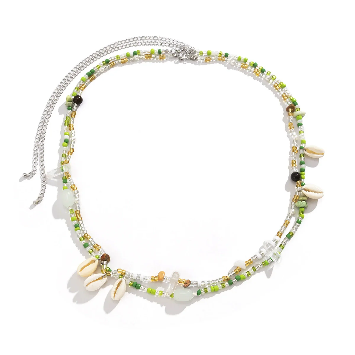 Plastic Shell Beads Rice Beads Multilayer Body Chain Waist Chain For Women Double Circle Lobster Clasp - Image 5