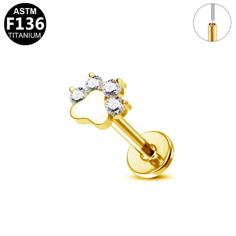 Plugin Ear Bone Nail And Lip Nail Titanium Alloy Zircon Copper Stainless Steel Geometric Electroplating - Image 8