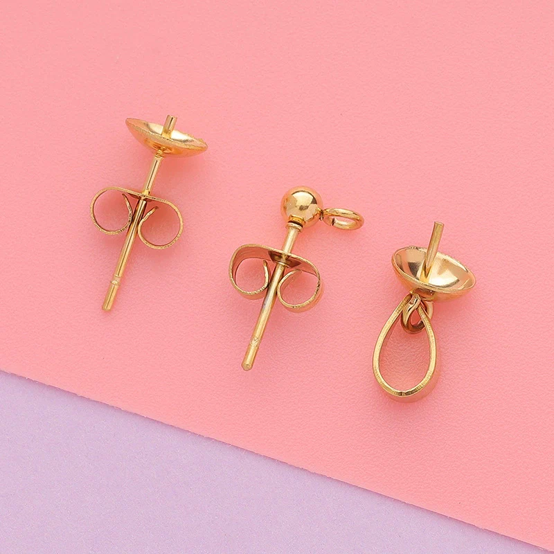 Polished Stainless Steel Pearl Buckle Jewelry Accessories With Electroplating For Diy Jewelry - Image 2