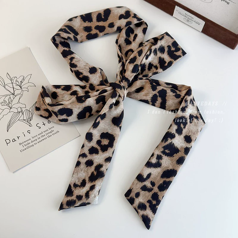 Polyester Tie Dye Leopard Neck Belt And Hair Belt For Women - Image 2