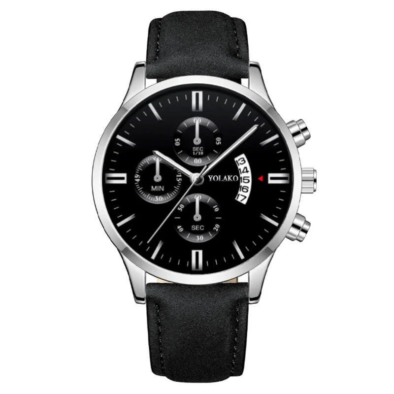 Popular Men's Watch Leather Belt Alloy Case Stainless Steel Buckle Round Dial Fashion Style - Image 6