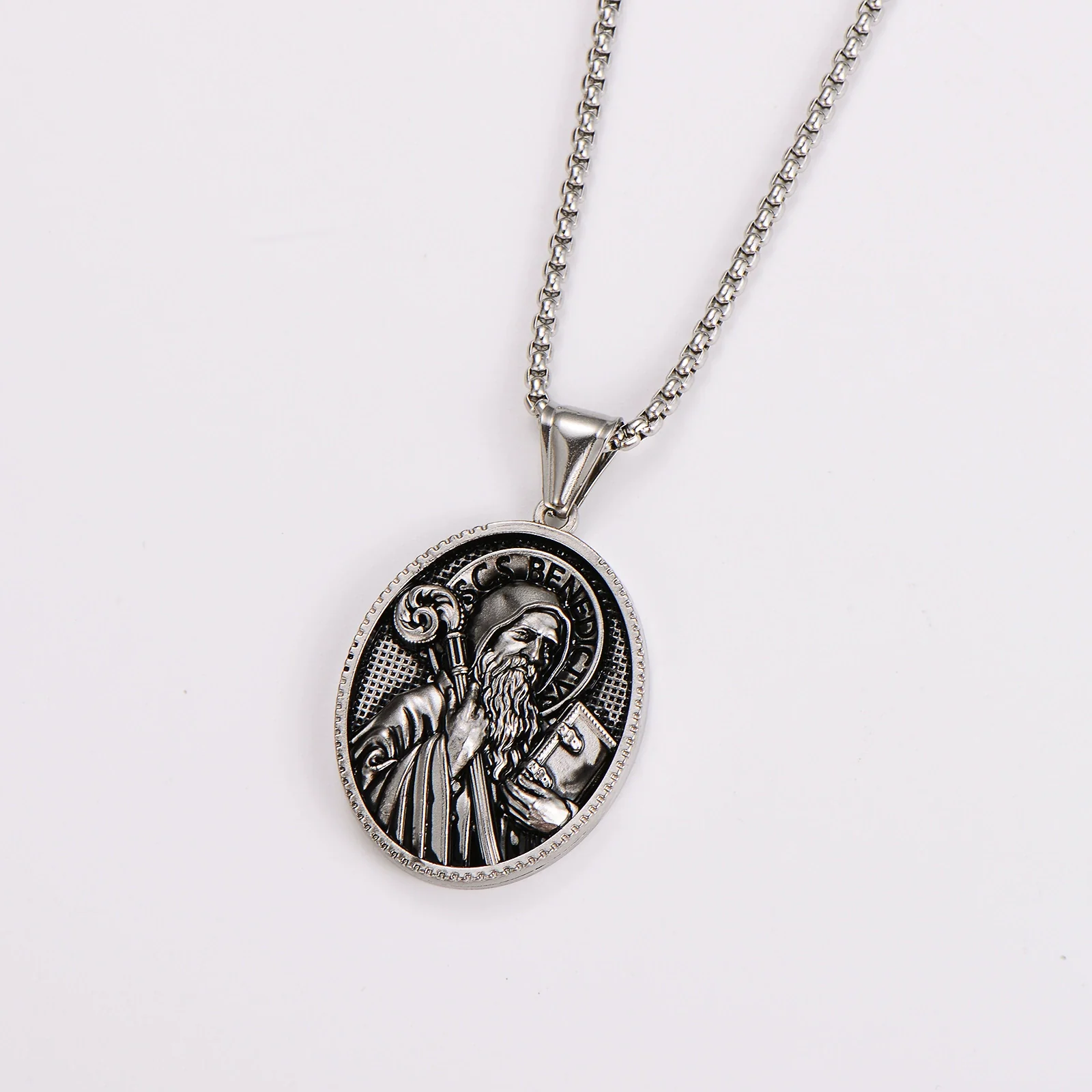 Powder Cast Saint Shaped Handheld Staff Unique Geometric Retro Pendant - Image 10