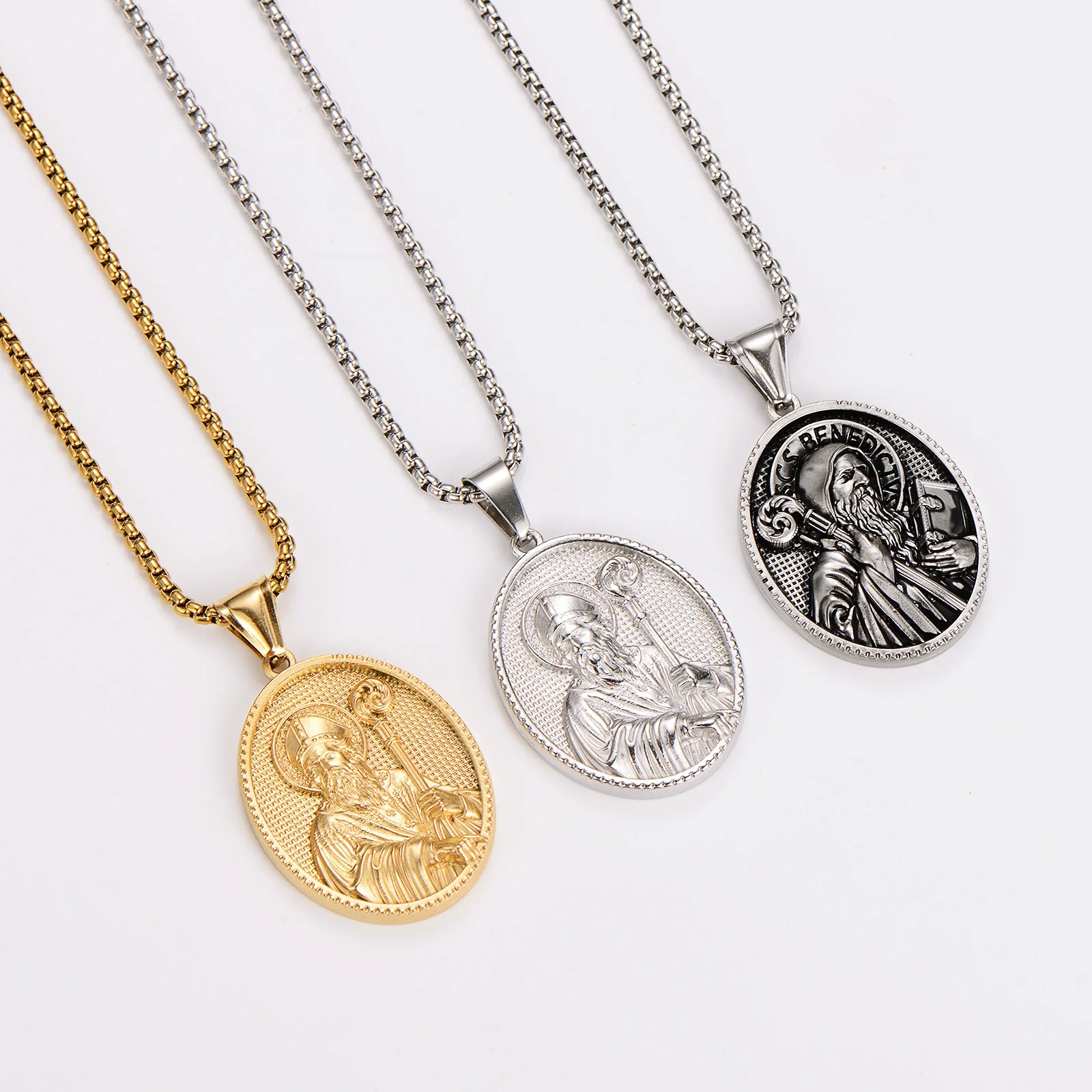 Powder Cast Saint Shaped Handheld Staff Unique Geometric Retro Pendant - Image 5