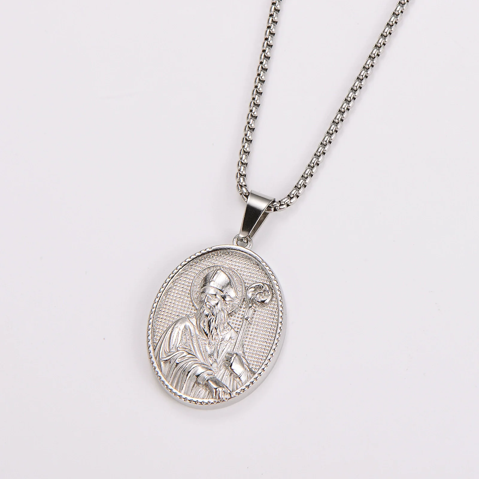Powder Cast Saint Shaped Handheld Staff Unique Geometric Retro Pendant - Image 9
