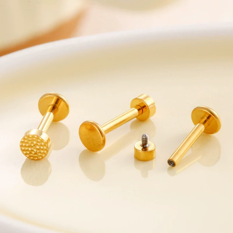 Puncture Earrings Titanium Alloy Heart Shape Electroplating For Women - Image 3