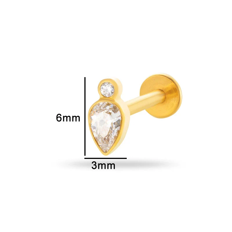 Puncture Jewelry Titanium Alloy Drop Shape Electroplated For Women - Image 11