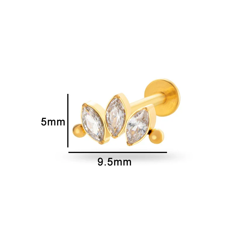 Puncture Jewelry Titanium Alloy Drop Shape Electroplated For Women - Image 13