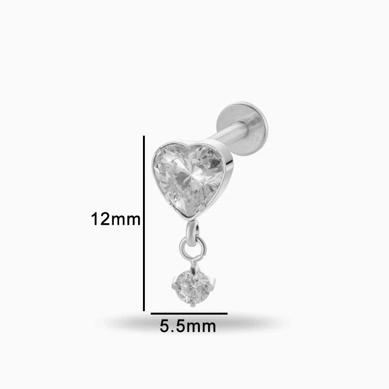 Puncture Jewelry Titanium Alloy Heart Shape Electroplated Pendant For Women - Image 16
