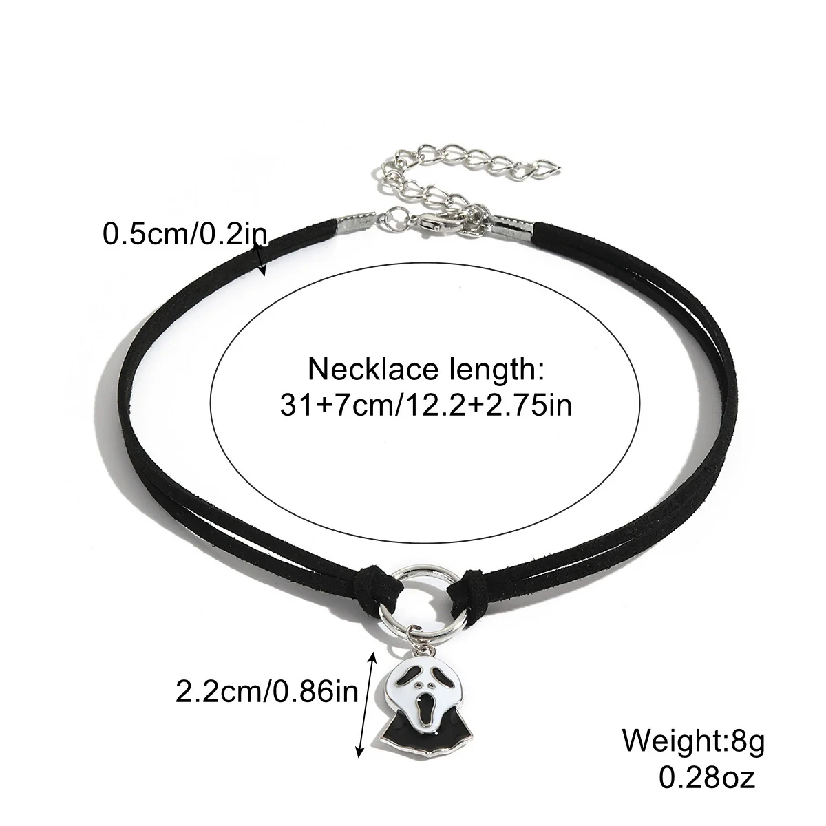 Punk Gothic Necklace Black Artificial Leather Zinc Alloy Twisted Chain Geometric Electroplating Jewelry - Image 10