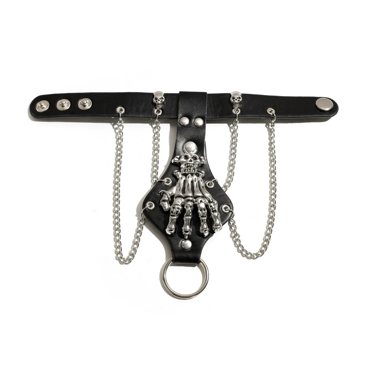 Punk Rivet Skull Alloy Handmade Men's Bracelet - Image 5