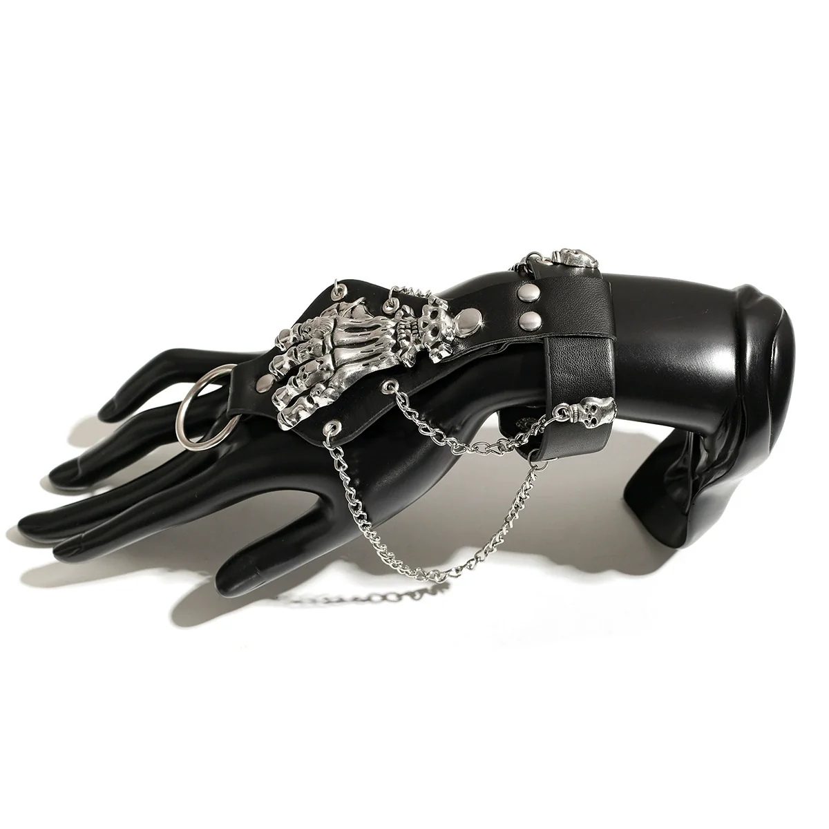 Punk Rivet Skull Alloy Handmade Men's Bracelet - Image 6