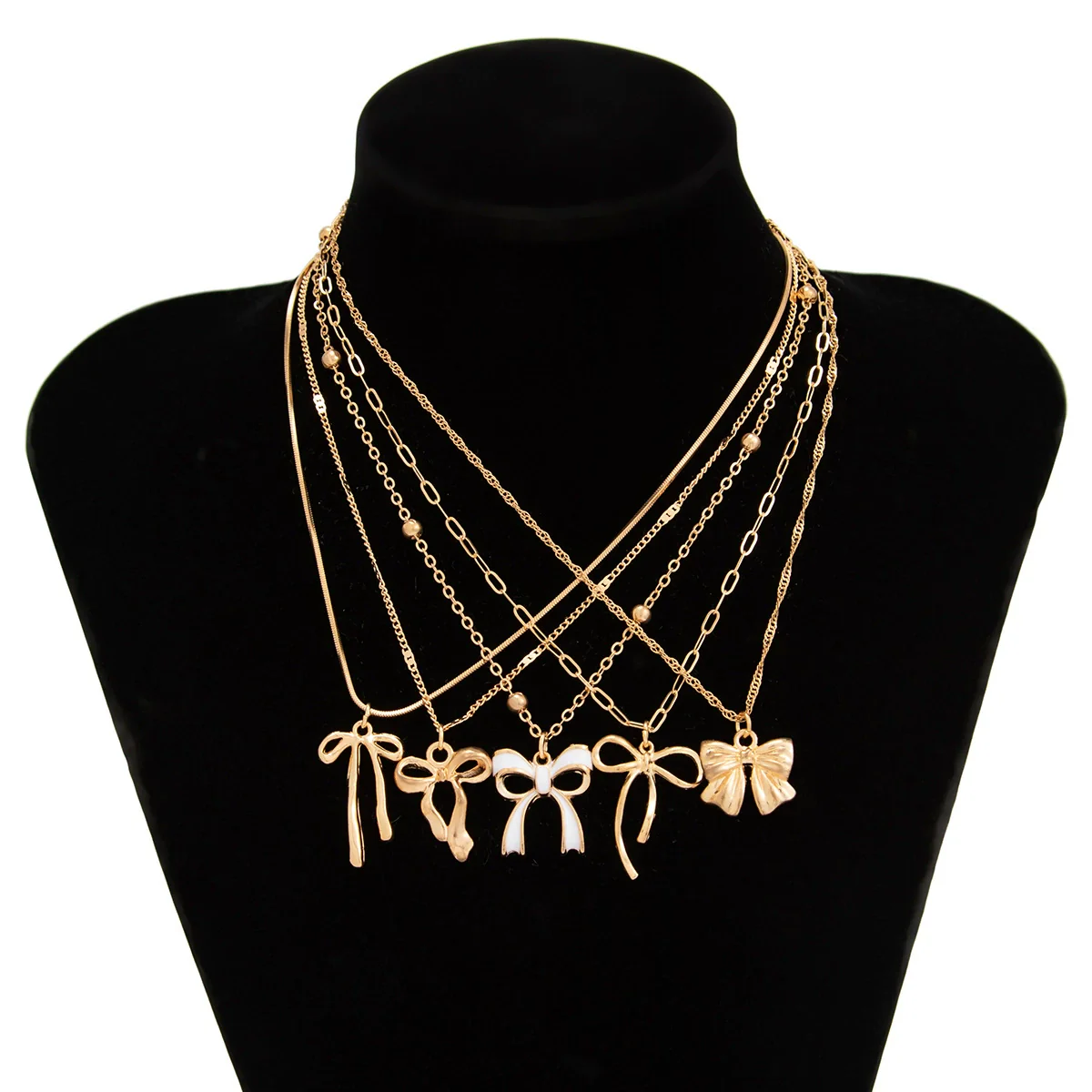 Punk Style Alloy Pendant Necklace With Heart And Star Shapes Electroplated - Image 5