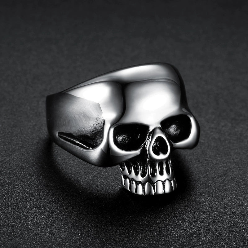 Punk Style Skull Ring Titanium Steel Oil Treated Unisex - Image 3