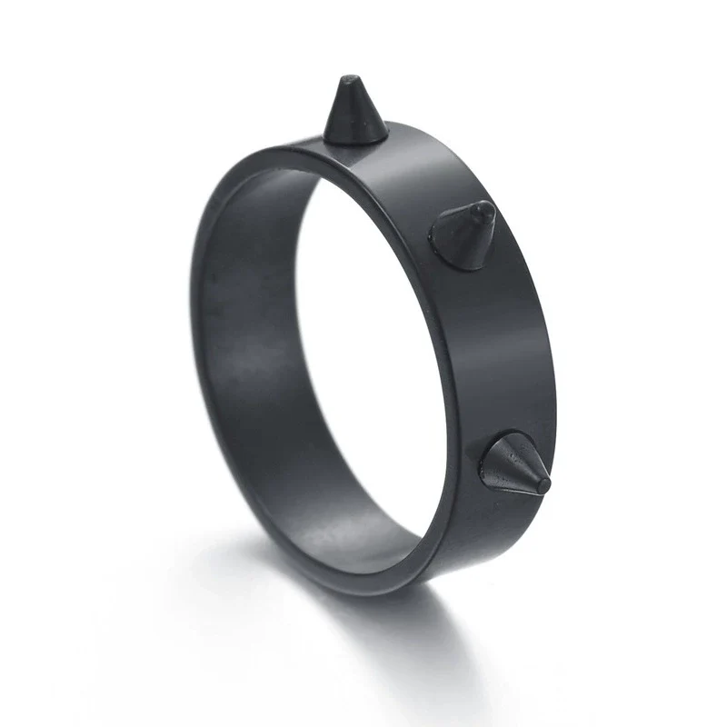 Punk Style Stainless Steel Geometric Electroplated Selfdefense Antiwolf Ring Unisex Couple Jewelry - Image 5