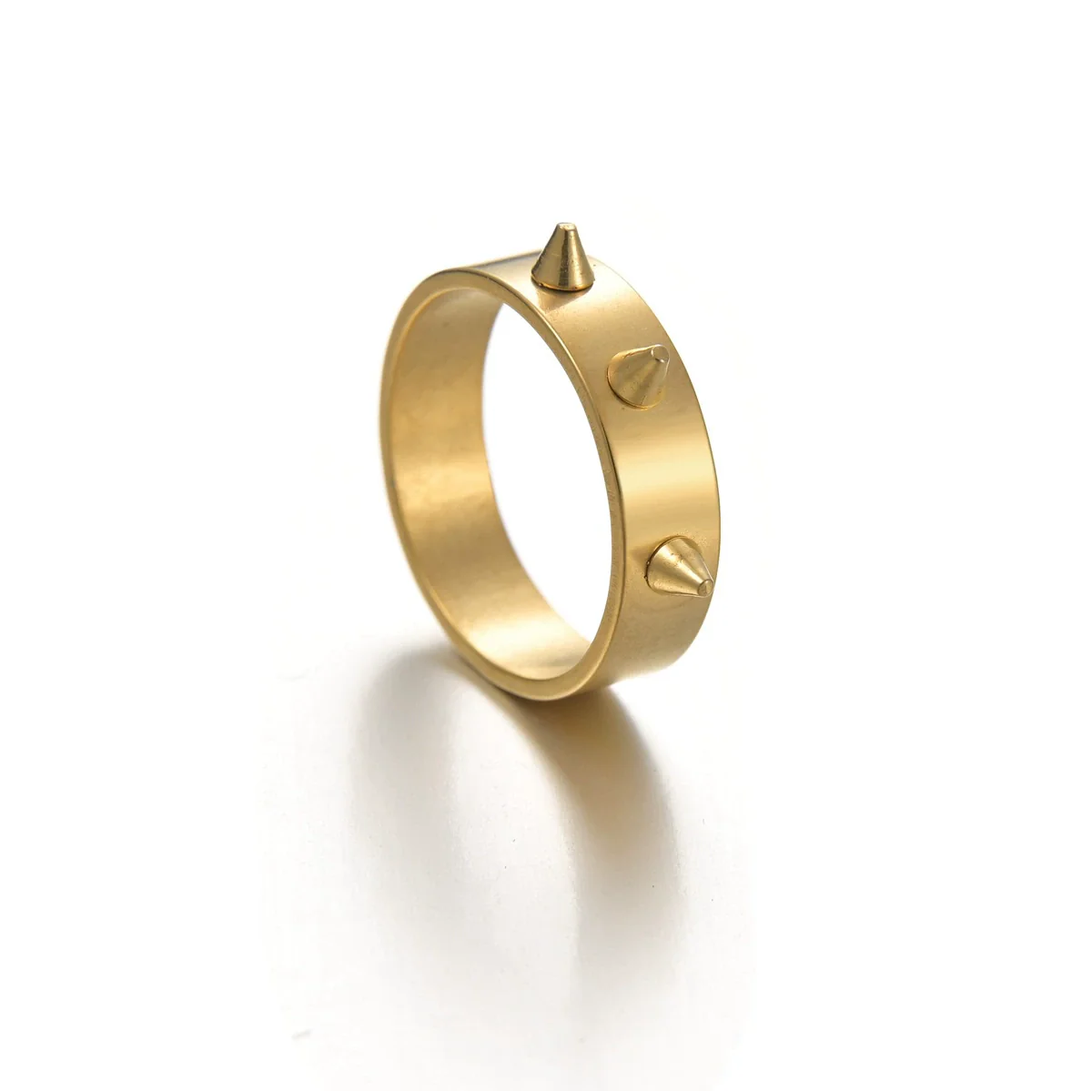 Punk Style Stainless Steel Geometric Electroplated Selfdefense Antiwolf Ring Unisex Couple Jewelry - Image 6