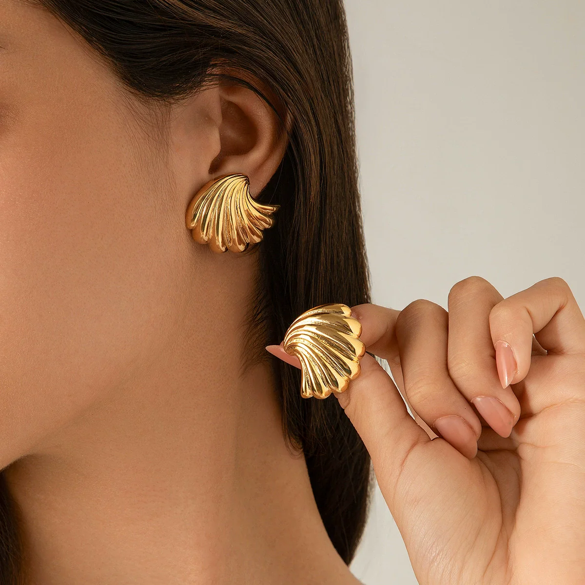 Punk Style Zinc Alloy Leaf Earrings For Women With Electroplating - Image 11
