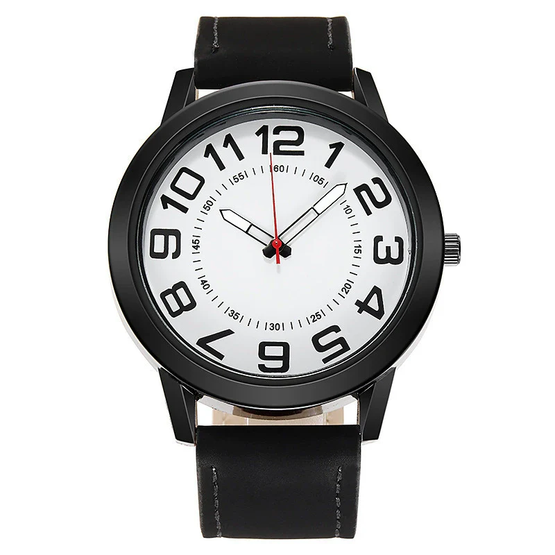 Quartz Watch Alloy Case Imitation Leather Strap Round Dial Leisure Style Men's Watch - Image 8