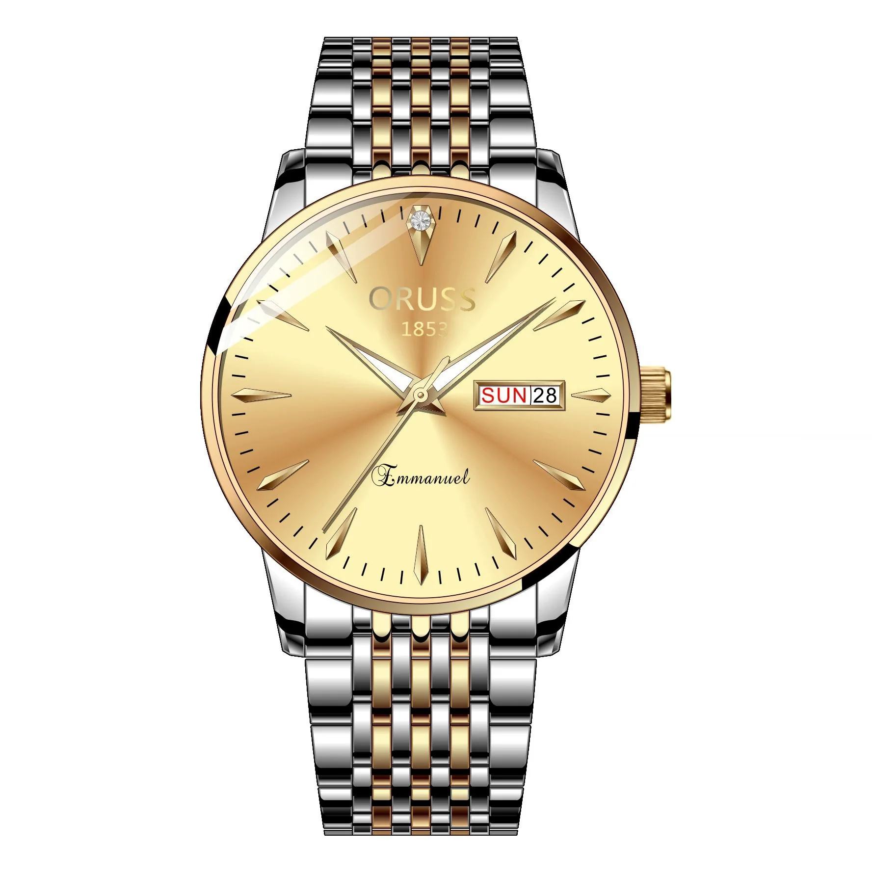 Quartz Watch Alloy Case Mineral Strengthened Glass Mirror Round Dial Men's - Image 13