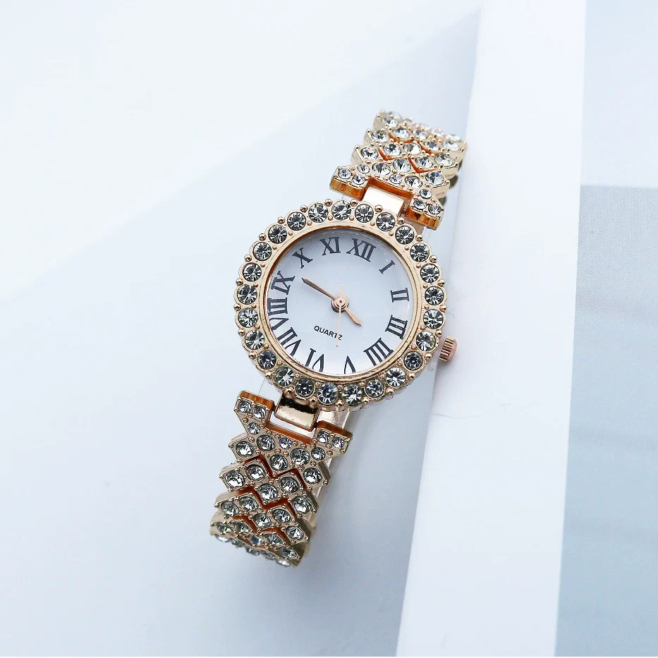 Quartz Watch Alloy Case Stainless Steel Strap Round Women's Casual Fashion Watch