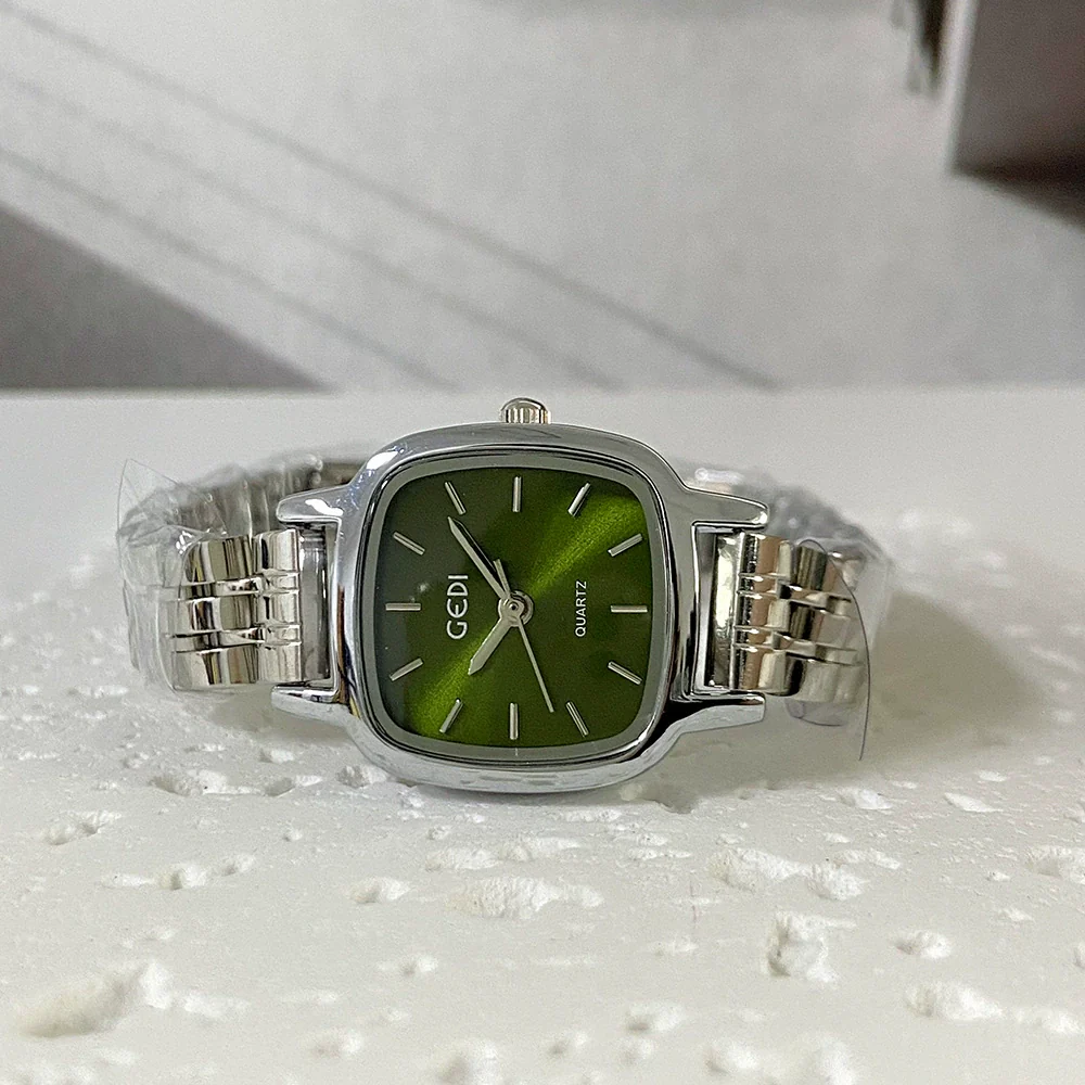 Quartz Watch Alloy Strap Square Dial Female Casual Style