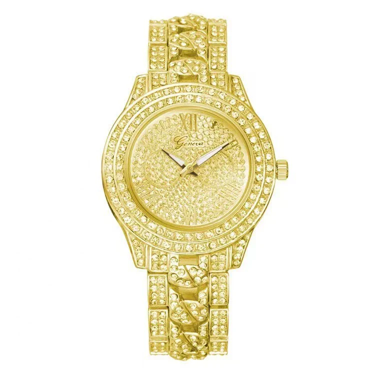 Quartz Watch Steel Band Diamond Round Alloy Fashion Style For Men And Women - Image 6