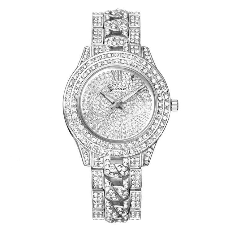 Quartz Watch Steel Band Diamond Round Alloy Fashion Style For Men And Women - Image 7