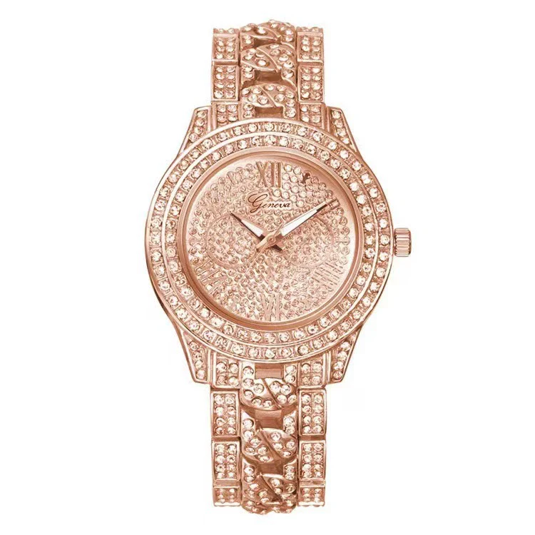 Quartz Watch Steel Band Diamond Round Alloy Fashion Style For Men And Women - Image 8