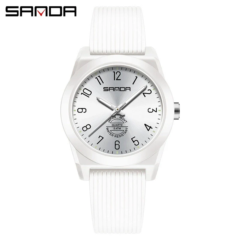 Quartz Watch Tpu Strap Abs Case Round Dial Casual Style Student Waterproof - Image 11