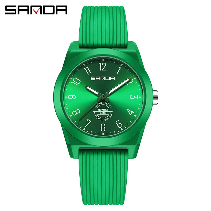 Quartz Watch Tpu Strap Abs Case Round Dial Casual Style Student Waterproof - Image 13