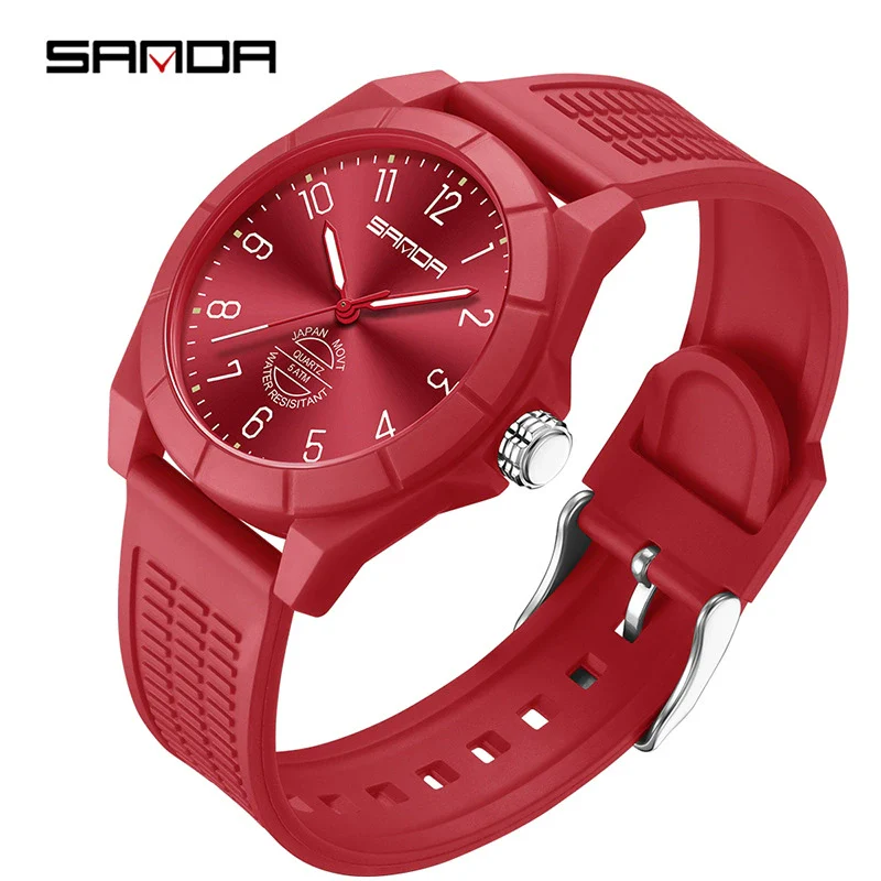 Quartz Watch Tpu Strap Abs Case Round Dial Casual Style Student Waterproof - Image 6