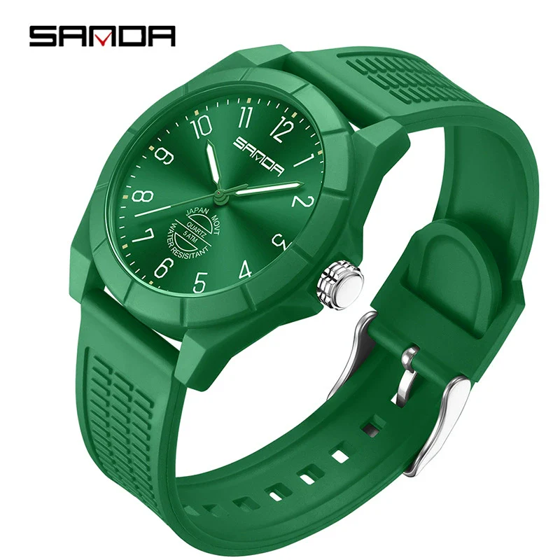 Quartz Watch Tpu Strap Abs Case Round Dial Casual Style Student Waterproof - Image 8