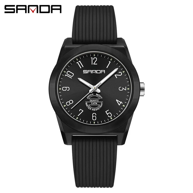Quartz Watch Tpu Strap Abs Case Round Dial Casual Style Student Waterproof - Image 9