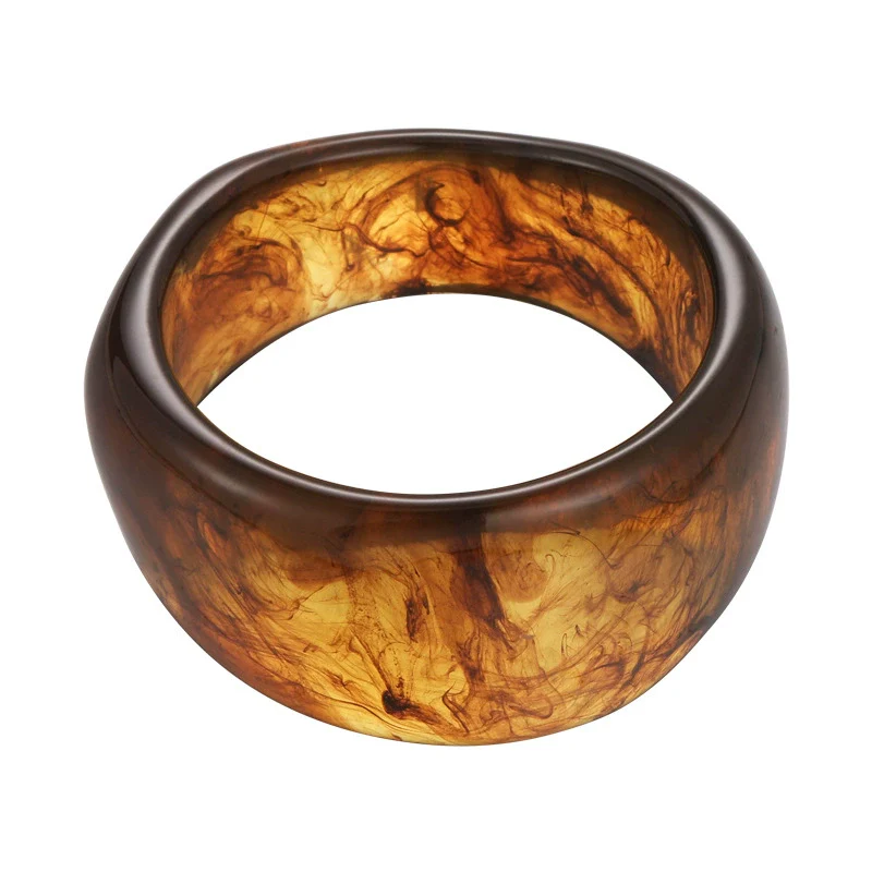 Resin Irregular Stacked Bracelet Women's Highend Niche Design Polish Geometric Style - Image 5