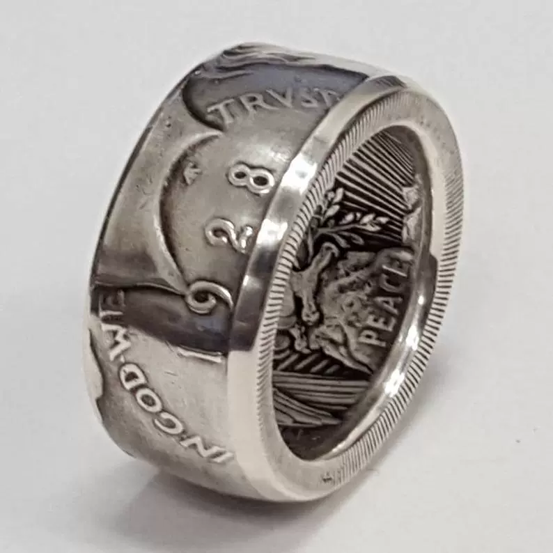 Retro Coin Morgan Ring Metal Geometric Electroplating Unisex Jewelry - Image 2