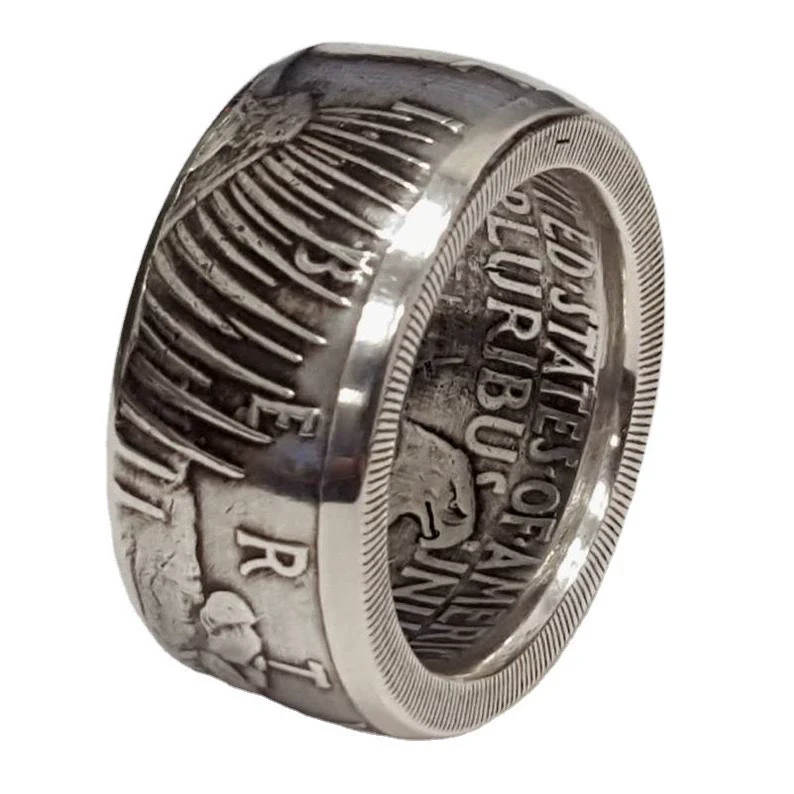 Retro Coin Morgan Ring Metal Geometric Electroplating Unisex Jewelry - Image 5