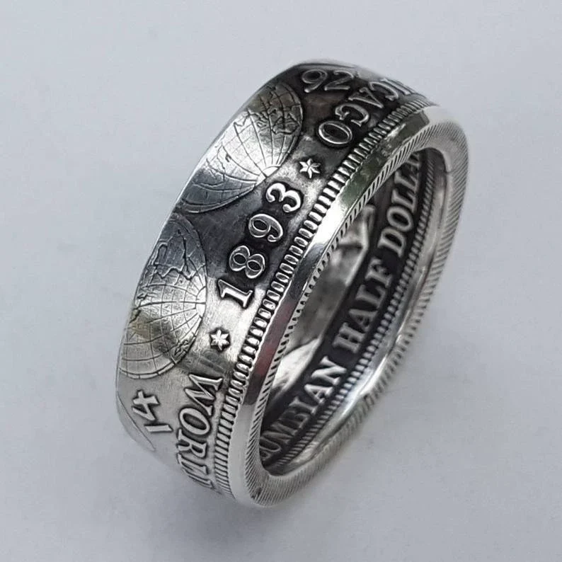 Retro Coin Morgan Ring Metal Geometric Electroplating Unisex Jewelry - Image 7