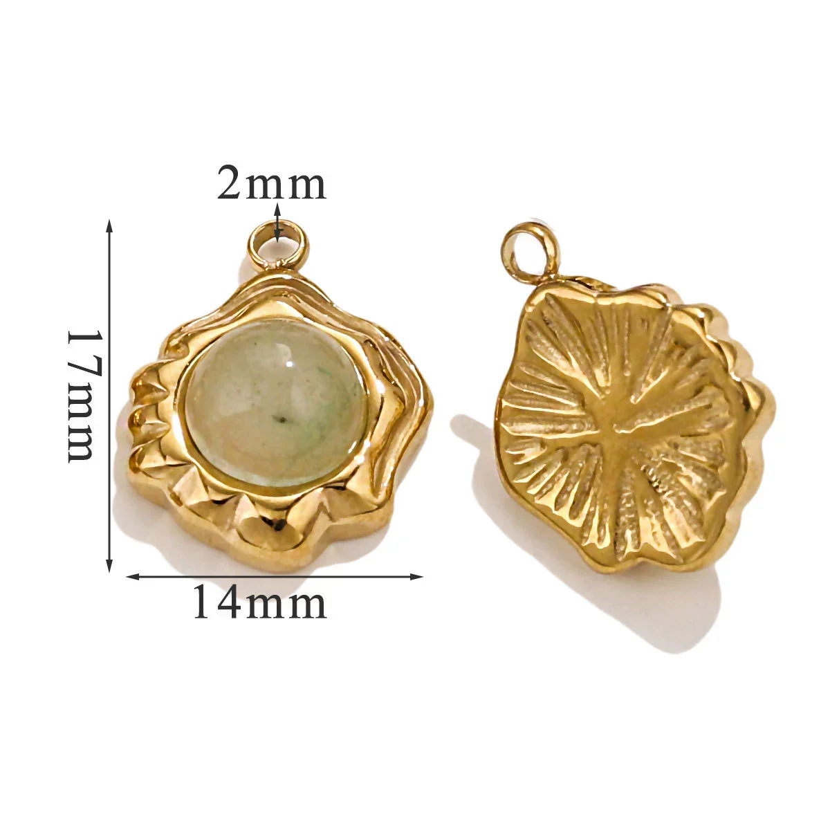 Retro Geometric Jewelry Accessories Titanium Steel And Stainless Steel With Natural Stone Flower Shape Electroplated 18K Gold - Image 14