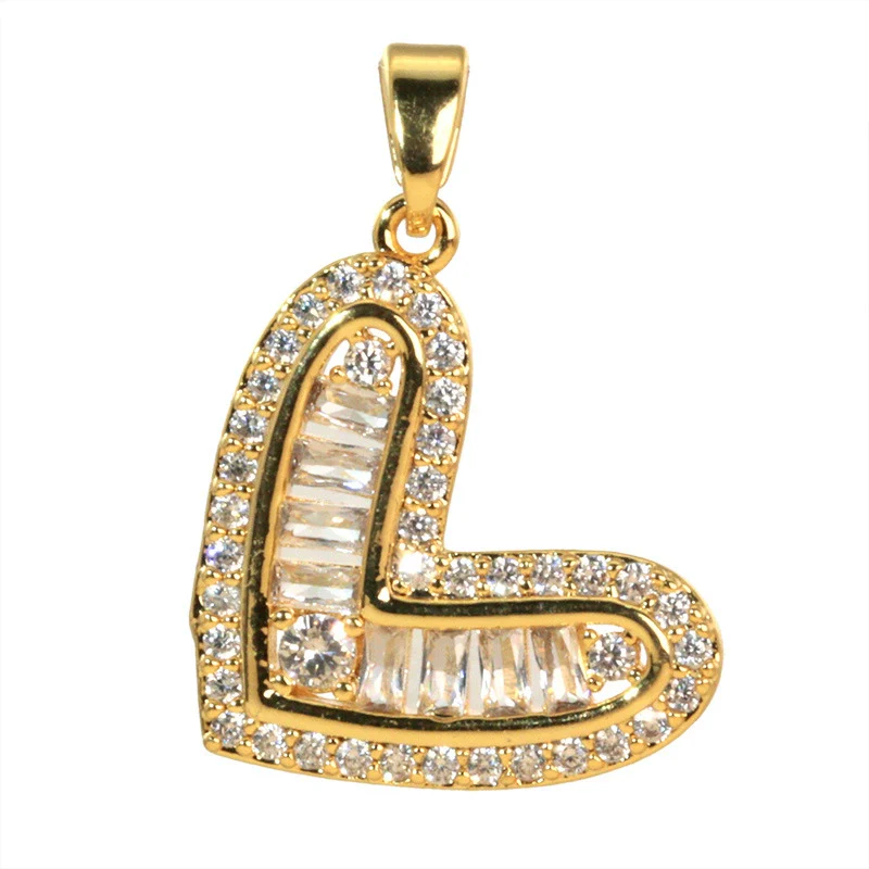 Retro Halfembellished Love Heart Shape Copper Electroplated Pendant Necklace For Women - Image 5