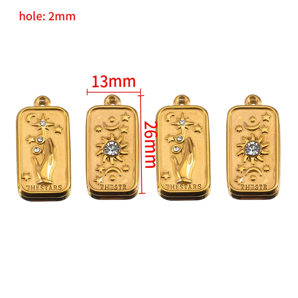 Retro Stainless Steel Star Sun Pendant Diy Bracelet Accessories With Electroplating - Image 2