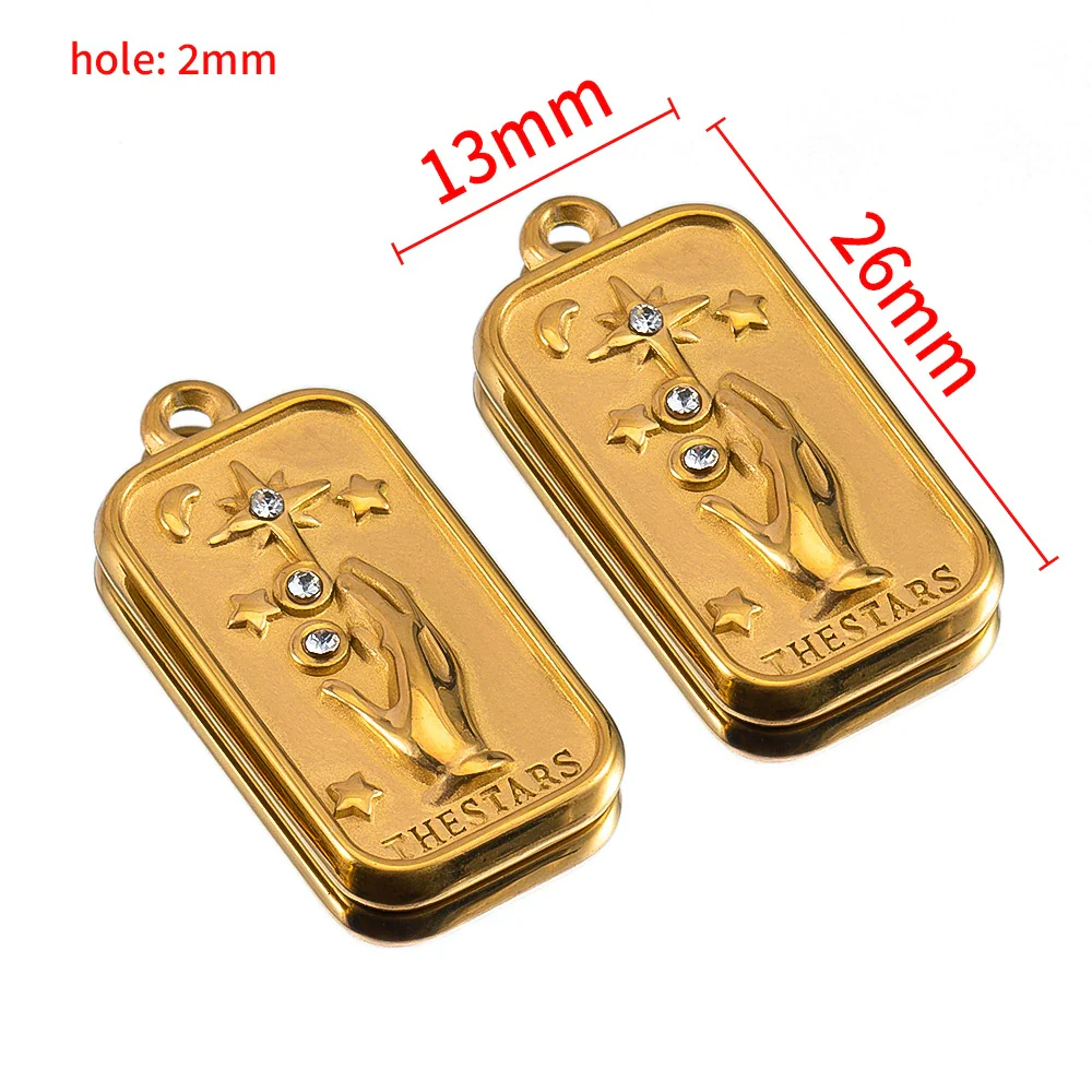 Retro Stainless Steel Star Sun Pendant Diy Bracelet Accessories With Electroplating - Image 7