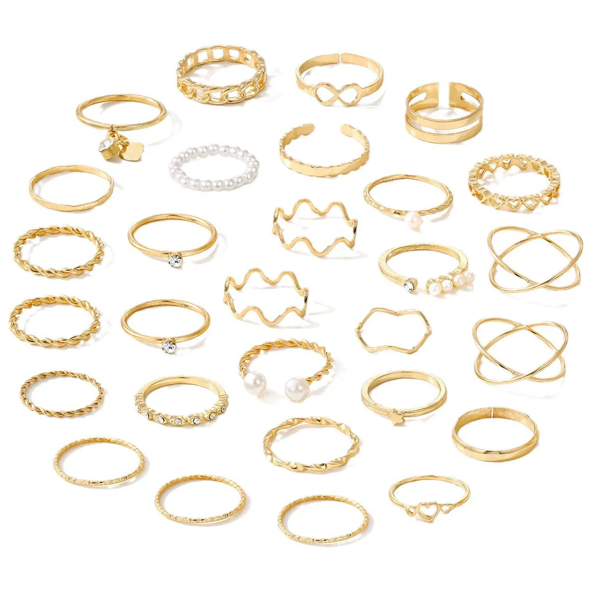 Ring Alloy Geometric Diamond Retro Light Luxury Highend Unisex Women's - Image 5