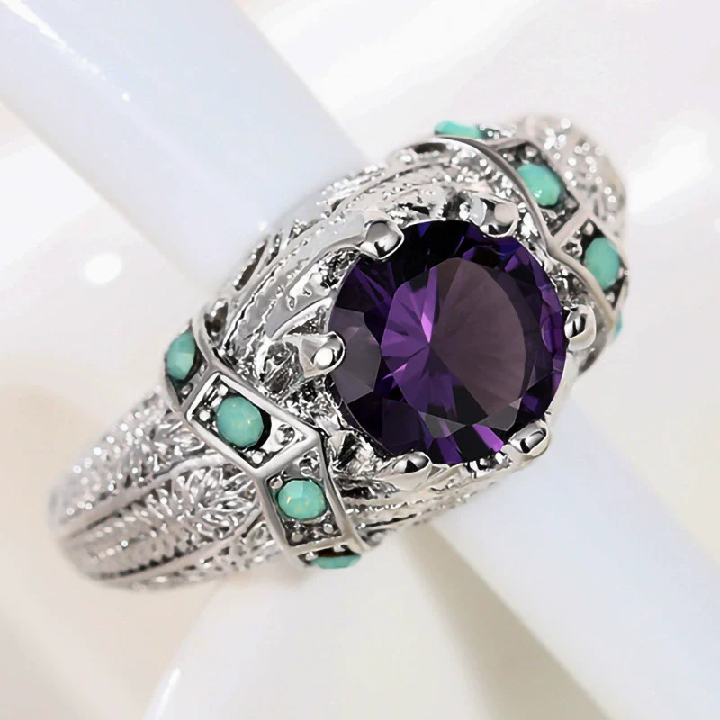 Ring Alloy Geometric Electroplating Versatile Style - Image 5