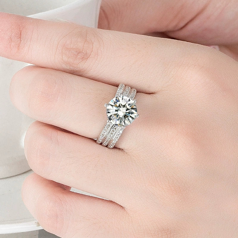 Ring Highgrade Zircon Rotating Twist Geometric Pattern Electroplated For Women And Unisex - Image 3