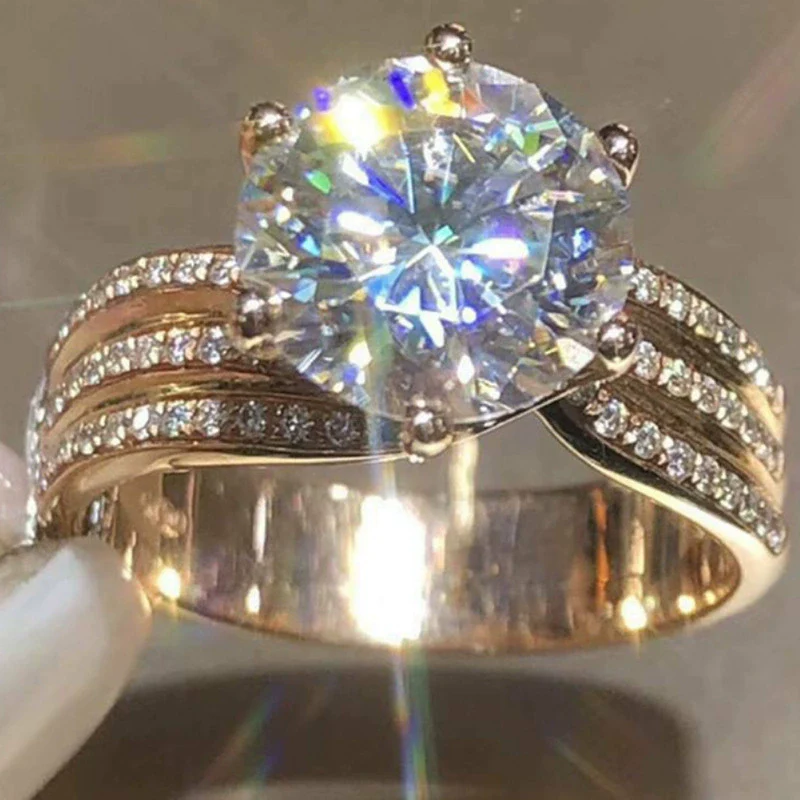 Ring Highgrade Zircon Rotating Twist Geometric Pattern Electroplated For Women And Unisex - Image 4