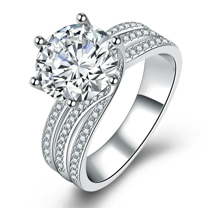 Ring Highgrade Zircon Rotating Twist Geometric Pattern Electroplated For Women And Unisex - Image 7
