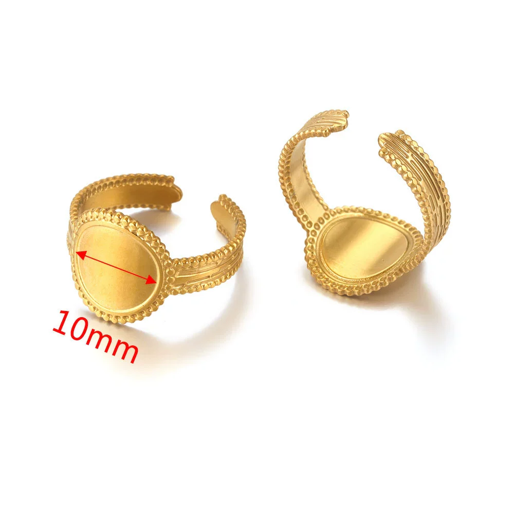 Ring Holder Stainless Steel Round Titanium Steel 18K Gold Plated Electroplating Jewelry Blank Tray - Image 29