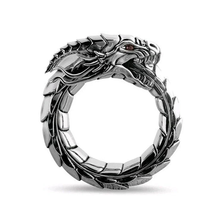 Ring Norwegian Mythical Dragon Nidhogg Symbol Copper Geometric Electroplating Unisex - Image 4