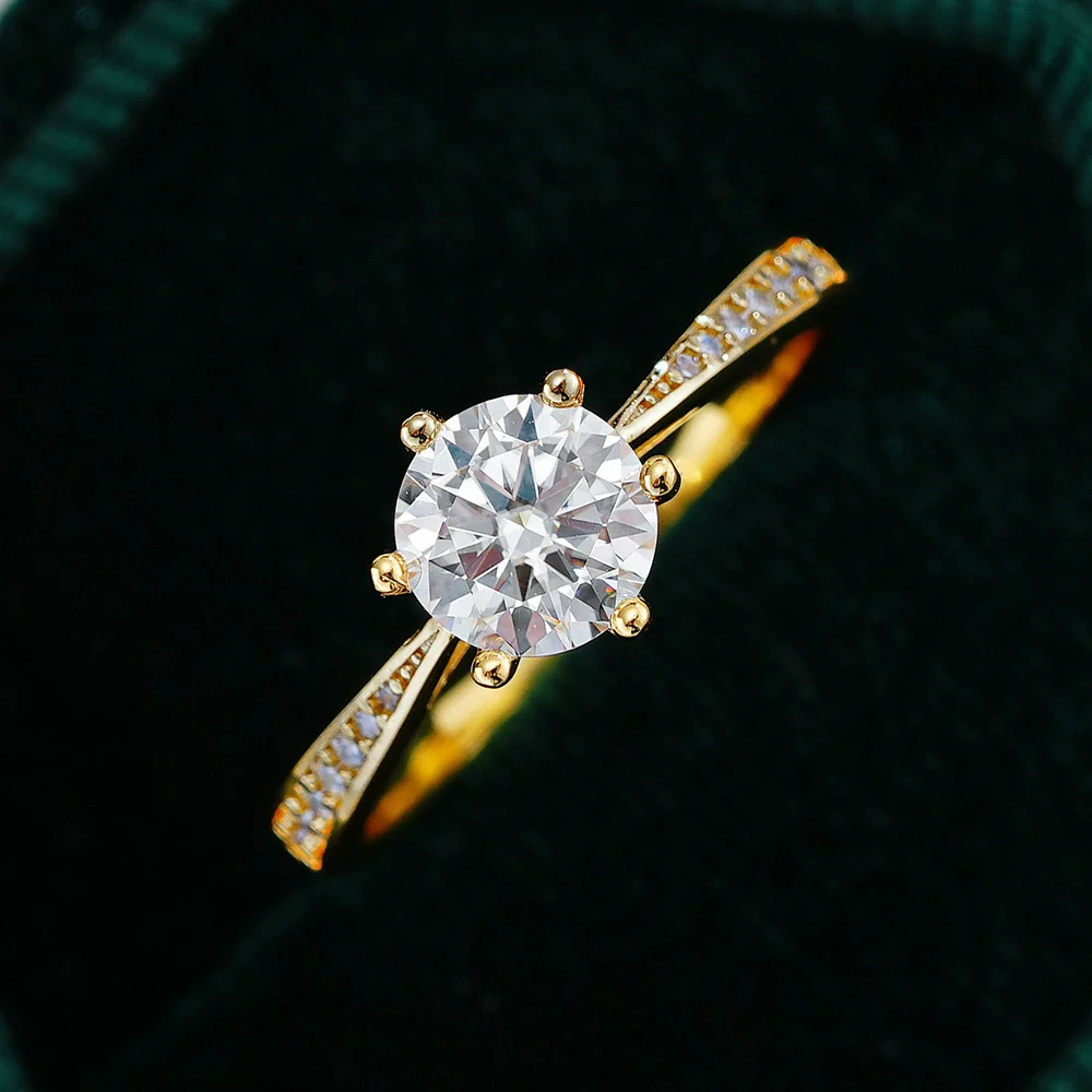 Ring S925 Silver Geometric Moissanite Set With Diamonds - Image 2