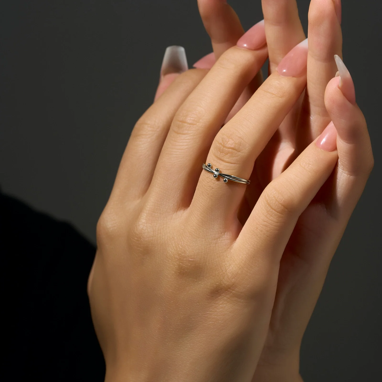 Ring S925 Sterling Silver Microinlaid Zircon Geometric Electroplated Fashion Jewelry For Women And Unisex - Image 2
